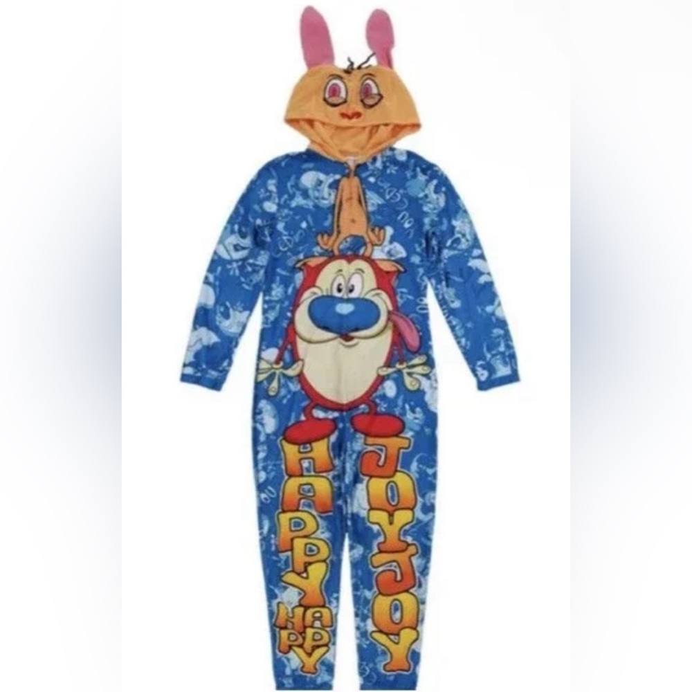 NWT Vintage 90’s ADULT XL Ren & Stimpy Union Suit Onsie Loungewear